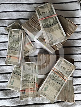 Rupee Indian currency cash bundles