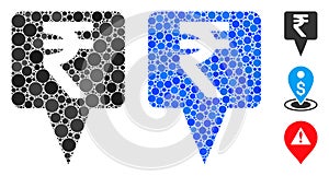 Rupee Map Pointer Composition Icon of Circles