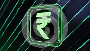 Rupee symbol. Currency sign, icon. Money. Exchange rate display board. 3d illustration