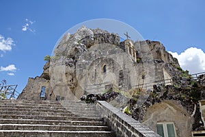 Rupestrian church in the Sassi of Matera, Matera, Basilicata, Italy