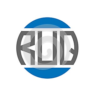 RUQ letter logo design on white background. RUQ creative initials circle logo concept. RUQ letter design