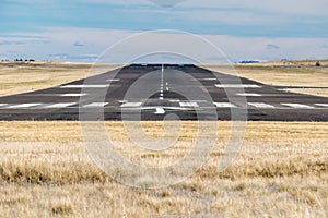 Rural air strip close up on a cloudy day