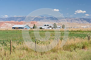 Rural area Country side view and farm land at Wyoming USA