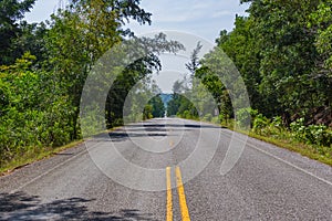 Rural asphalt road in Thailand province