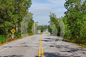 Rural asphalt road in Thailand province