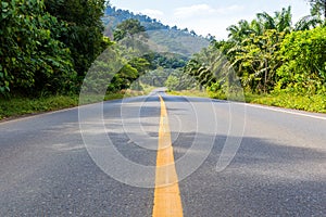 Rural asphalt road in Thailand province