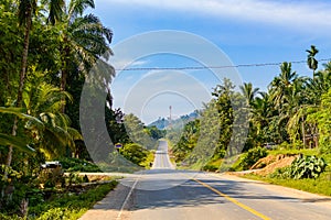 Rural asphalt road in Thailand province