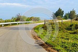 Rural asphalt road in Thailand province