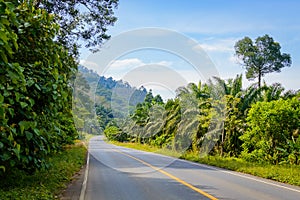 Rural asphalt road in Thailand province