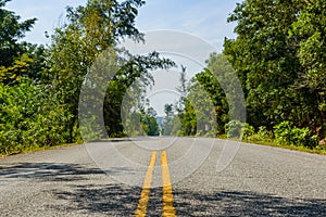 Rural asphalt road in Thailand province