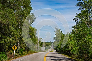 Rural asphalt road in Thailand province