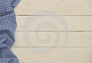 Rural background with blue checkered fabric
