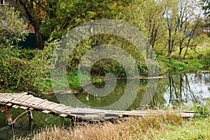 The rural bridge through small river