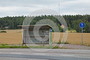 Rural bus stop.