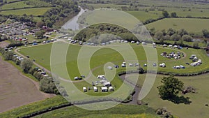 A Rural Campsite in the Summer Seen From The Air