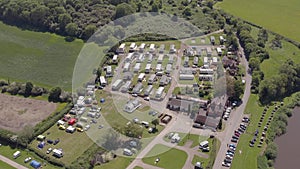 A Rural Campsite in the Summer Seen From The Air