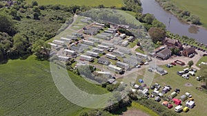 A Rural Campsite in the Summer Seen From The Air