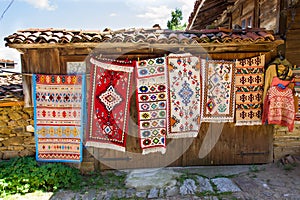 Rural carpet vernissage in Bulgaria