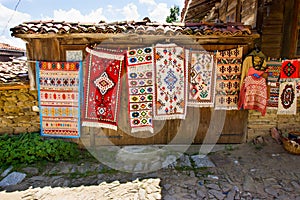 Rural carpet vernissage in Bulgarian village