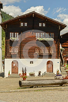 Rural chalet at the village of Biel on canton Wallis in Switzerland