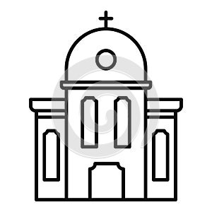 Rural church icon, outline style