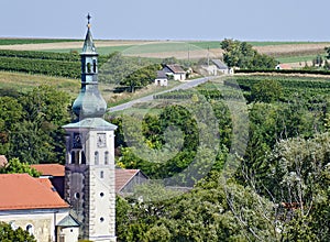 Rural church and old wine press houses