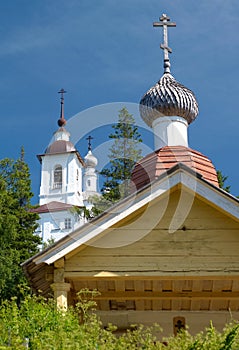 Rural church steeples photo