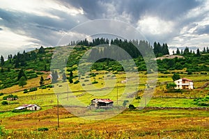 Rural cottages and buildings in Kaleboynu highland, Ordu