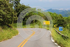 Rural Country Road on the Mountain of Jaragua Peak, Sao Paulo, Brazil