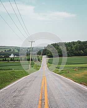 Rural country road in Spring Grove, Pennsylvania