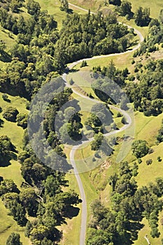 Rural curvy road.