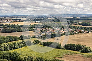 Rural Czech landscape near Pardubice, view from castle Kuneticka Hora