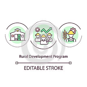 Rural development program concept icon