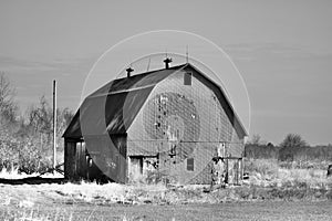 Rural farmland acreage with an abandoned barn Cape Vincent New York