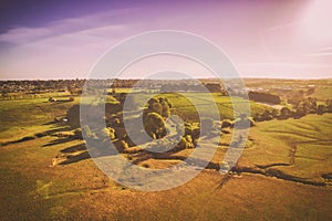 Rural farmland with vineyard, Australia