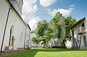 Rural fortified church courtyard