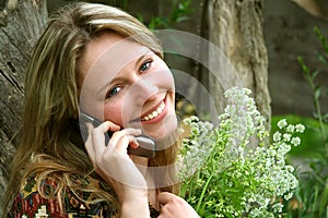 Rural girl / mobile telephone