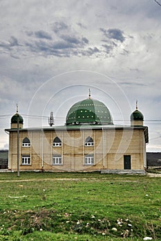 Rural green mosque