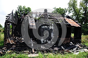 Home destroyed by fire.