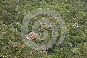 Rural house surrounded by vegetation and green nature in Santander, Colombia