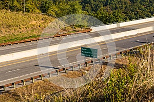 A rural Interstate sign in Virginia