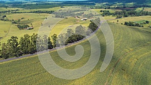 Rural landscape aerial view. Nature scenery