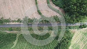 Rural landscape aerial view. Nature scenery