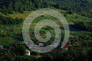 Rural landscape from Maramures, summer on Izei Valley