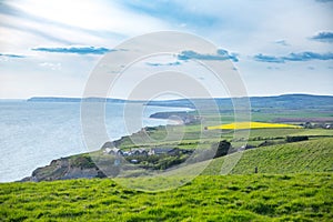 Rural landscape and cliffs on the Isle of Wight