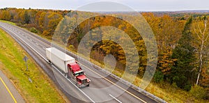 Rural Landscape Country Road Highway Fall Autumn Season Leaves C photo