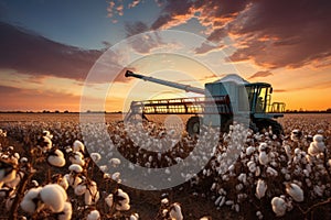 Rural landscape with farmer\'s cotton field