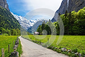 Rural landscape in Lauterbrunnen, Switzerland