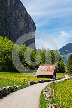 Rural landscape in Lauterbrunnen, Switzerland