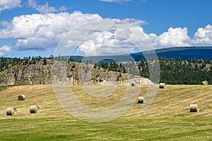 Rural Landscape with Mountains in Background and Blue Sky